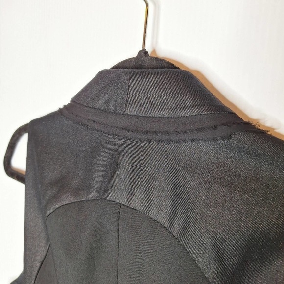 EDUN Open Front Silk Tie Vest XS Gray Black Modern Corporate Goth Lagenlook - Picture 10 of 12